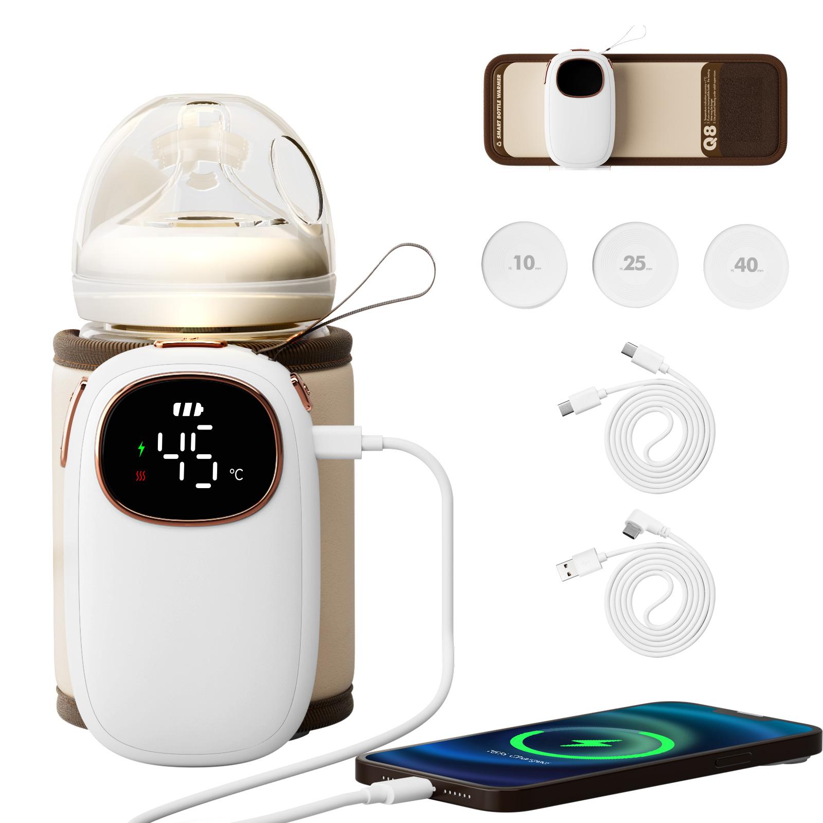 Universal Baby Milk Bottle Warmer Heating Wireless USB Charged Heating Bag 5000MA Battery Powered Temperature Display 6 Level Universal Baby Milk Bottle Warmer Heating Wireless USB Charged Heating Bag 5000MA Battery Powered Temperature Display 6 Level