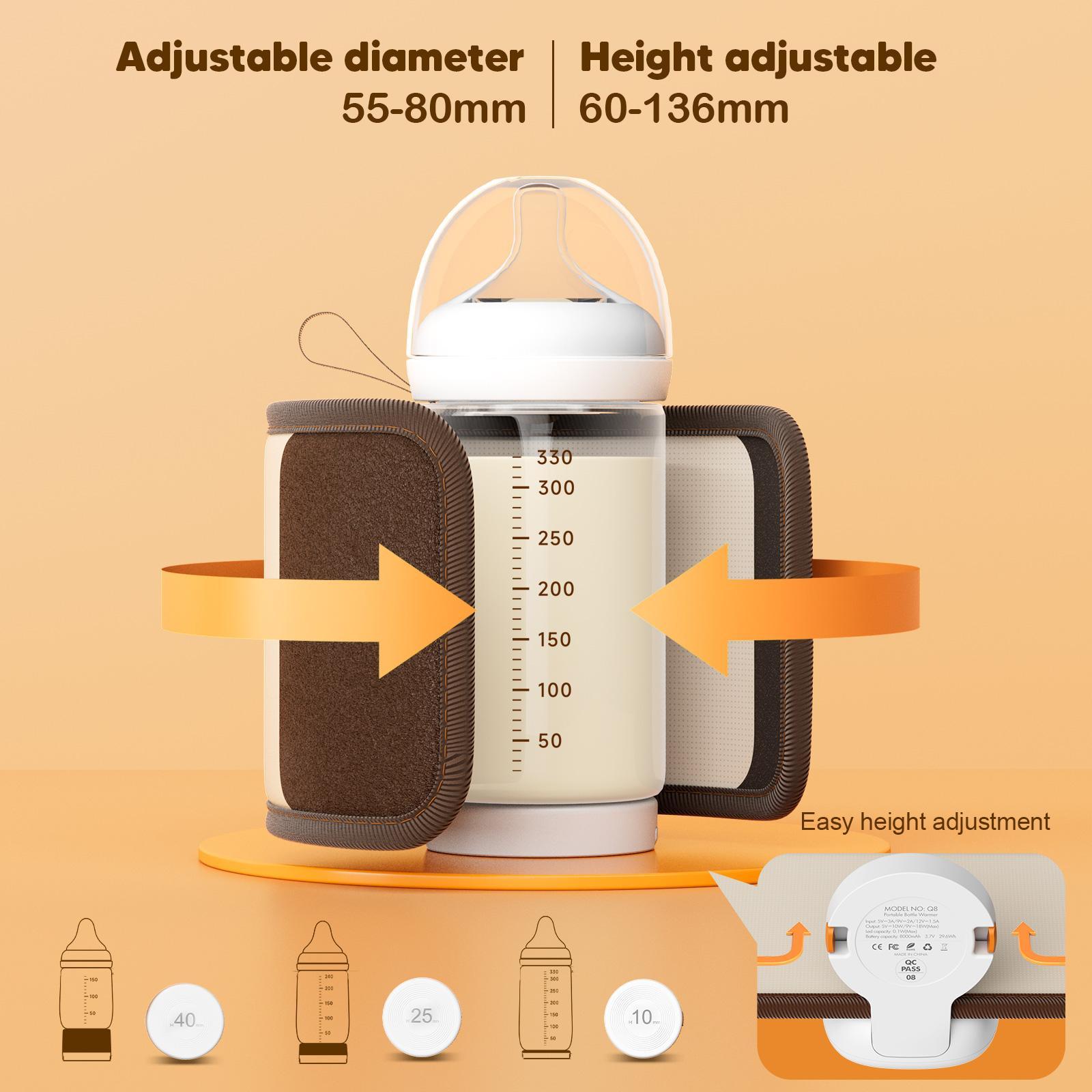 Universal Baby Milk Bottle Warmer Heating Wireless USB Charged Heating Bag 5000MA Battery Powered Temperature Display 6 Level Universal Baby Milk Bottle Warmer Heating Wireless USB Charged Heating Bag 5000MA Battery Powered Temperature Display 6 Level