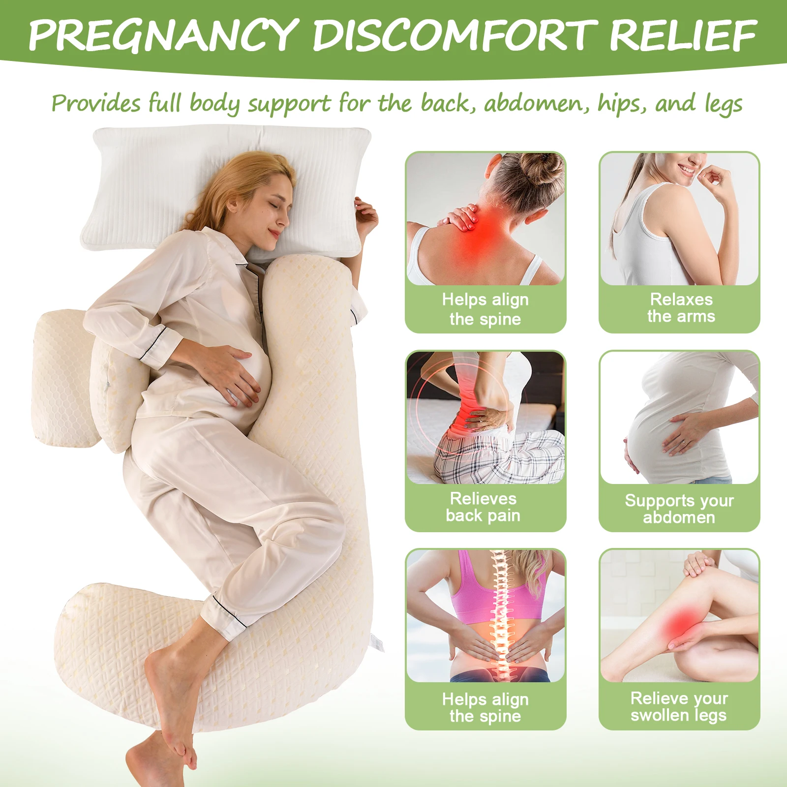 Pregnancy Pillows for Sleeping Soft Maternity Pillow for Pregnant Women Detachable and Adjustable Double Wedge with Cover