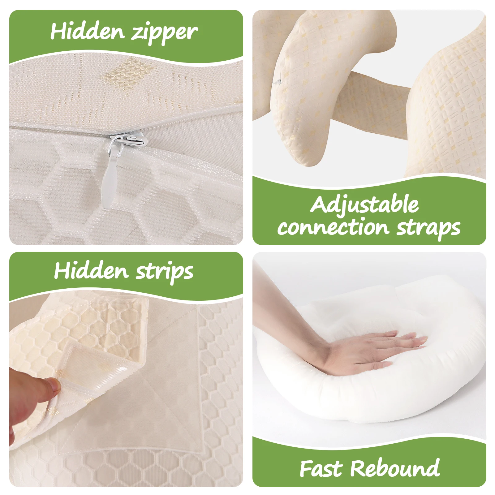 Pregnancy Pillows for Sleeping Soft Maternity Pillow for Pregnant Women Detachable and Adjustable Double Wedge with Cover