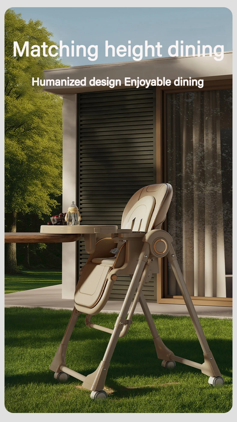 Infant High Chair with Electric Swing Mode, Multi-Level Adjustable Recline for Sleeping/Eating, Removable Cushion, Anti-Standing