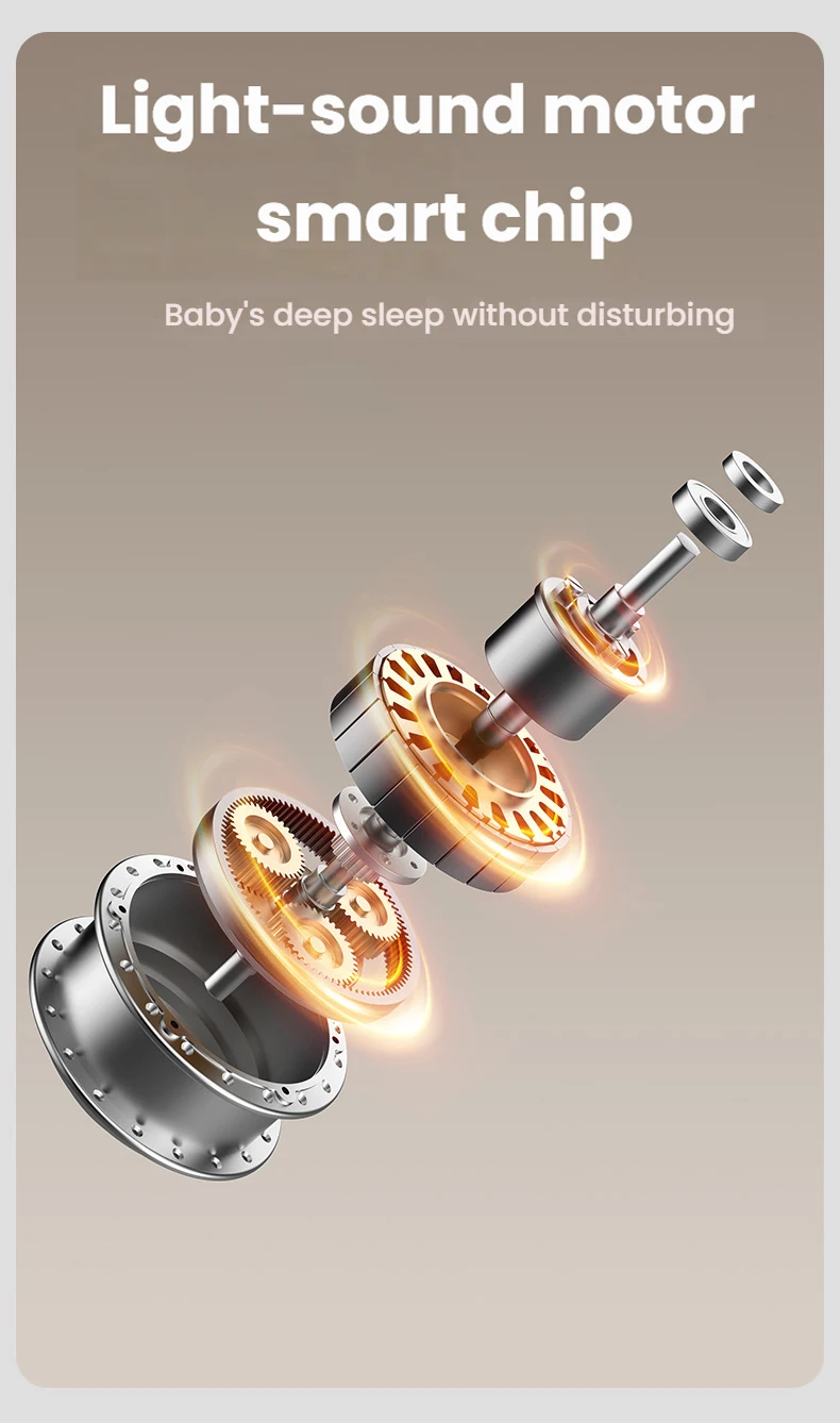 Infant High Chair with Electric Swing Mode, Multi-Level Adjustable Recline for Sleeping/Eating, Removable Cushion, Anti-Standing