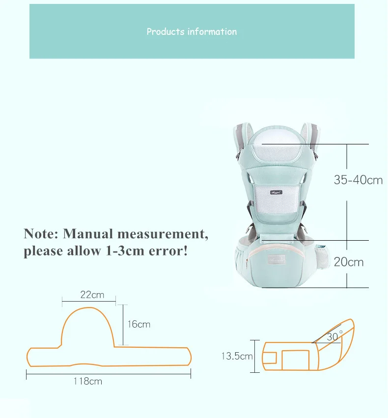 Ergonomic Baby Carrier Backpack Infant Baby Hipseat Carrier Front Facing Ergonomic Kangaroo Baby Wrap Sling Travel Backpack