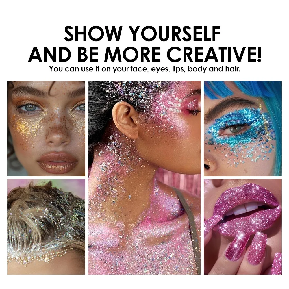 Sparkling Sequins Glitter Gel Stick Highgloss Shine White Pearl Pink Eyeshadow Glitter Face Body Painting Brighten Stage Makeup Sparkling Sequins Glitter Gel Stick Highgloss Shine White Pearl Pink Eyeshadow Glitter Face Body Painting Brighten Stage Makeup