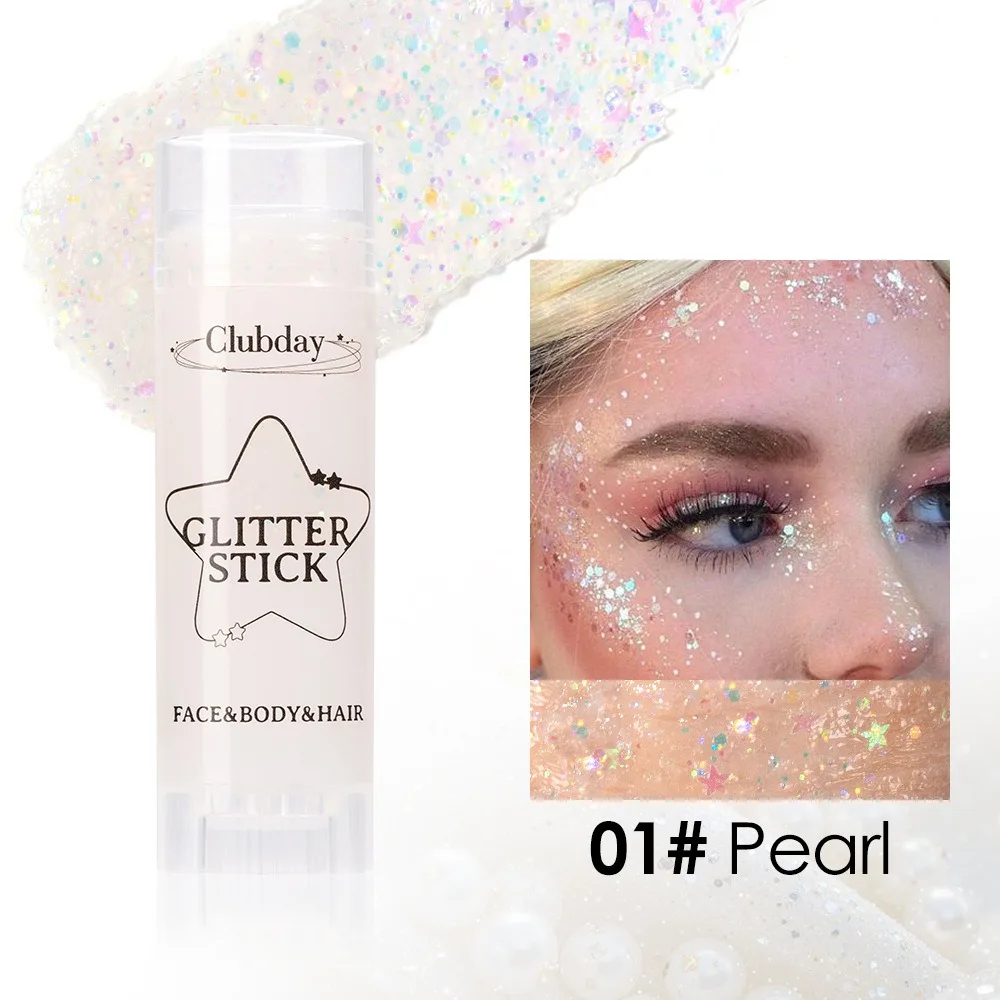 Sparkling Sequins Glitter Gel Stick Highgloss Shine White Pearl Pink Eyeshadow Glitter Face Body Painting Brighten Stage Makeup Sparkling Sequins Glitter Gel Stick Highgloss Shine White Pearl Pink Eyeshadow Glitter Face Body Painting Brighten Stage Makeup